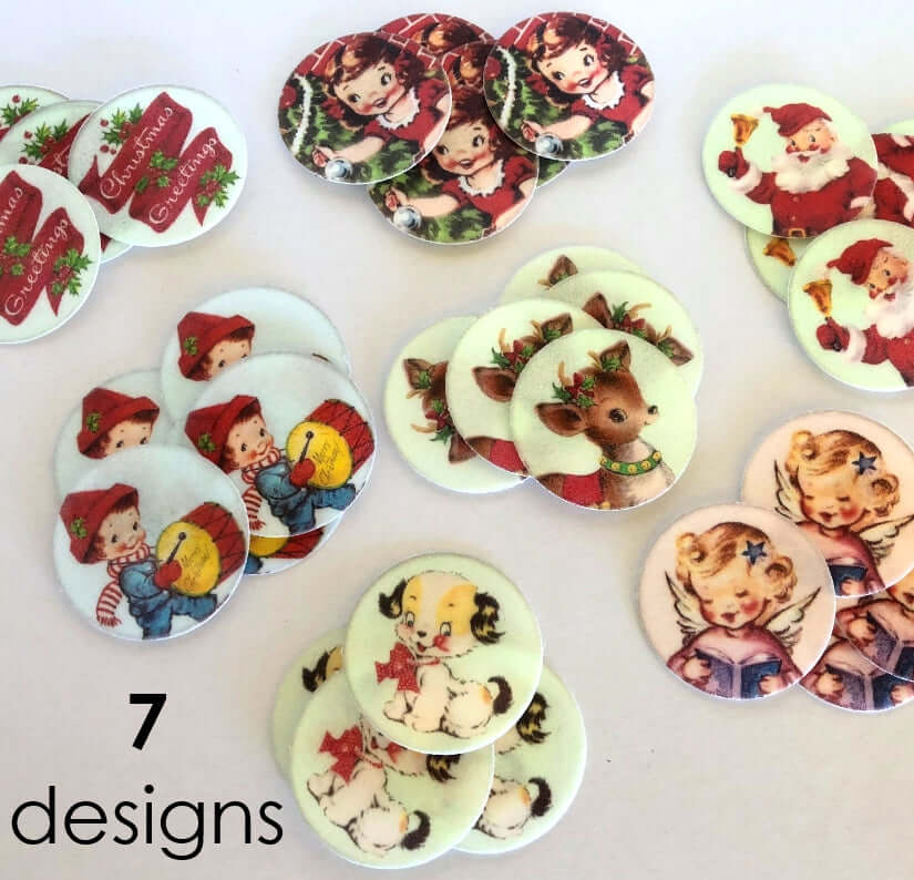 Christmas Edible Wafers - Vintage Style - 3.7cm x 35pcs - CustomIcing.com.au