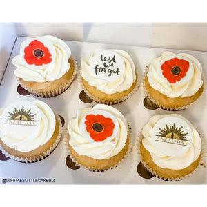 ANZAC Day - Edible Printed Wafer Cupcake Toppers (15 x 3.7cm) - CustomIcing.com.au