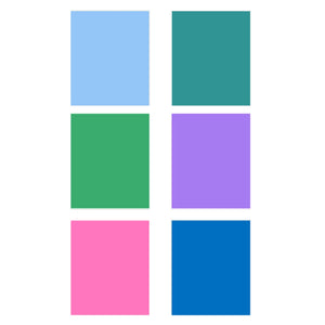 Edible PYO Paint Palette Sheet of 8 (Aqua/Ocean) - CustomIcing.com.au