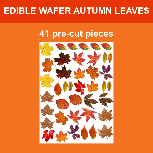 Edible Wafer Card Autumn Leaves - 41 pieces - CustomIcing.com.au