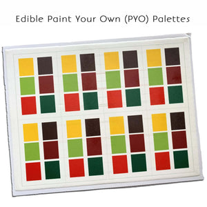 Christmas Edible PYO Paint Palette Sheet of 8 - CustomIcing.com.au