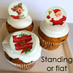 Christmas Edible Wafers - Vintage Style - 3.7cm x 35pcs - CustomIcing.com.au