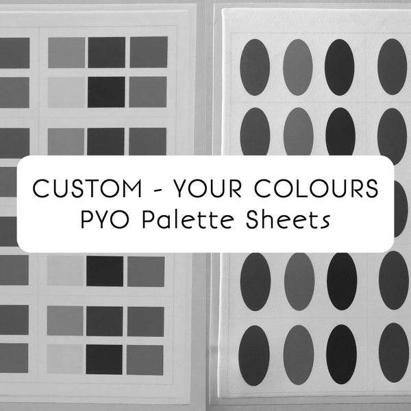 Custom Edible PYO Paint Palette Sheet of 8 (6 colours)