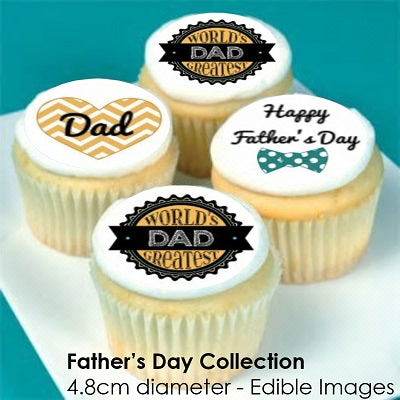 Father's Day Collection - 20 x 4cm diameter edible cupcake or cookie toppers
