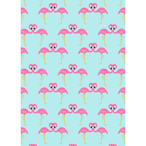 Flamingo Pattern Edible Printed Wafer Paper A4