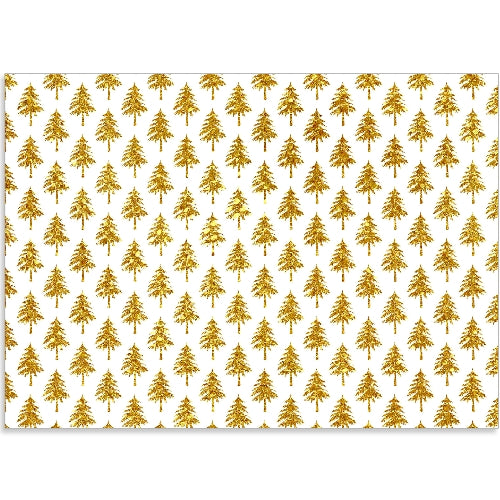Gold Glitter Christmas Trees - Edible Printed Icing Sheet A4 size