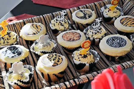 Animal print theme edible cupcake and cookie toppers