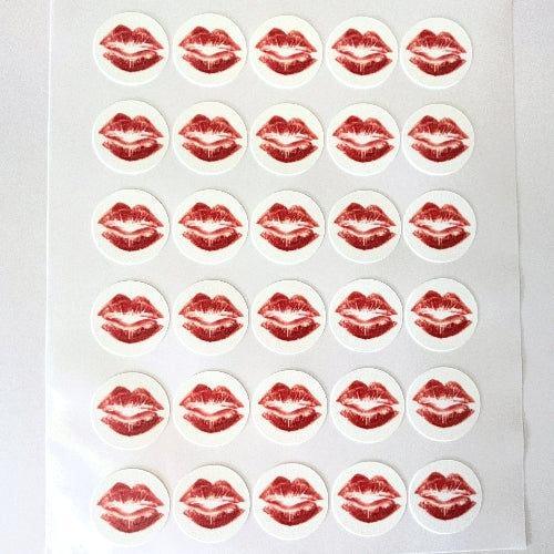 Red kiss lips edible printed cupcake toppers Valentines Day