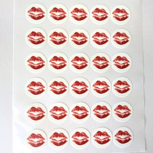 Red kiss lips edible printed cupcake toppers Valentines Day