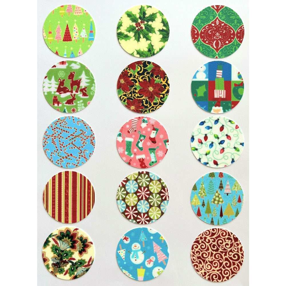 Mixed Christmas Prints - Edible Image Cake or Cookie Decorations - 4.5cm x 15 - CustomIcing.com.au