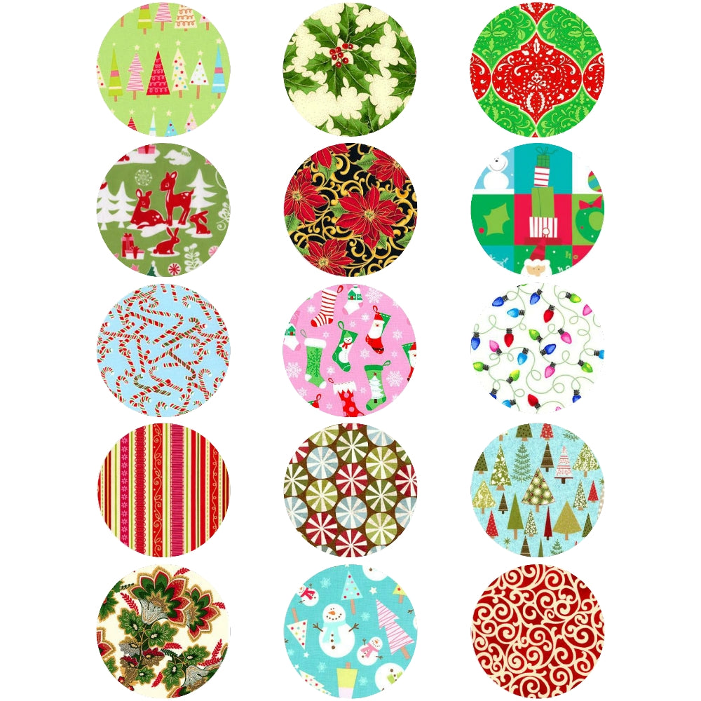 Mixed Christmas Prints - Edible Image Cake or Cookie Decorations - 4.5cm x 15 - CustomIcing.com.au