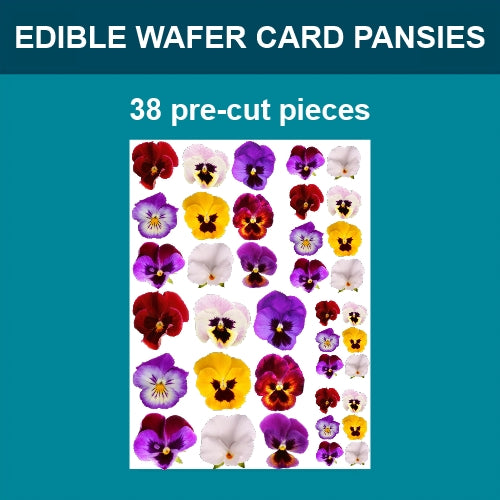 Edible Wafer Card Pansy Flowers - 38 pieces