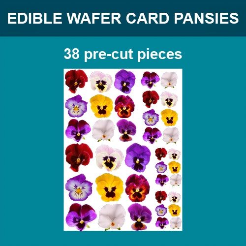 Edible Wafer Card Pansy Flowers - 38 pieces - CustomIcing.com.au