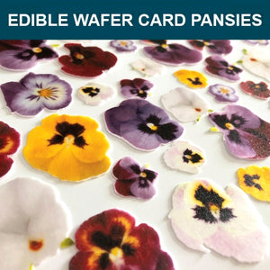Edible Wafer Card Pansy Flowers - 38 pieces - CustomIcing.com.au