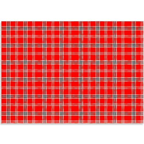 Red Christmas Plaid - Edible Printed Icing Sheet 27cm x 19cm - CustomIcing.com.au