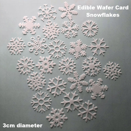 Edible Wafer Card Snowflakes - 24 pieces - CustomIcing.com.au