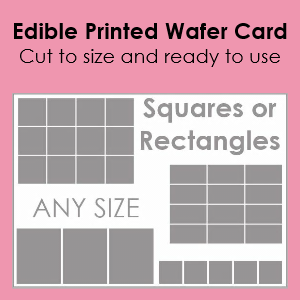 Custom Edible Printed Wafer Card - Rectangles & Squares - Your size