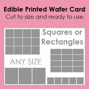 Custom Edible Printed Wafer Card - Rectangles & Squares - Your size - CustomIcing.com.au
