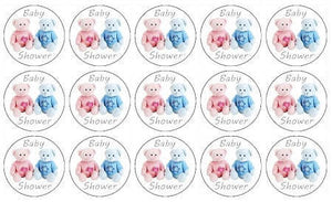 Baby Shower Edible Image Cupcake Toppers 3.3cm x 15 - CustomIcing.com.au