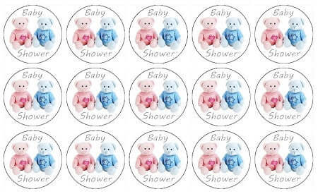 Baby Shower Edible Image Cupcake Toppers 3.3cm x 15 - CustomIcing.com.au