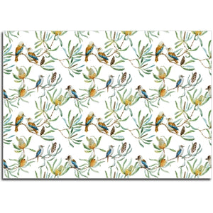 Kookaburra & Banksia designer Edible Printed Wafer Paper A4 - CustomIcing.com.au