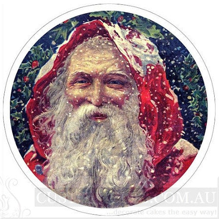 Christmas St. Nicholas Custom Icing 19cm diameter Edible Image Cake Topper - CustomIcing.com.au