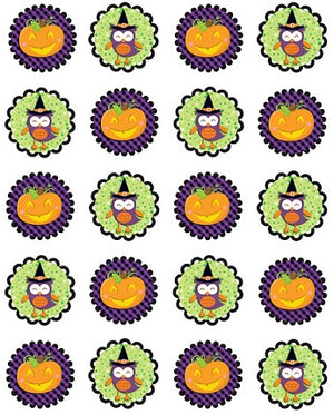Pumpkin & Owl Edible Image Cupcake/Cookie Toppers 4cm diam x 20 - CustomIcing.com.au